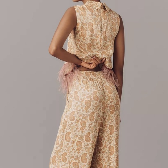 Anthropology Maude Club Emery Swing Top. Feathered Trim. - Picture 4 of 6